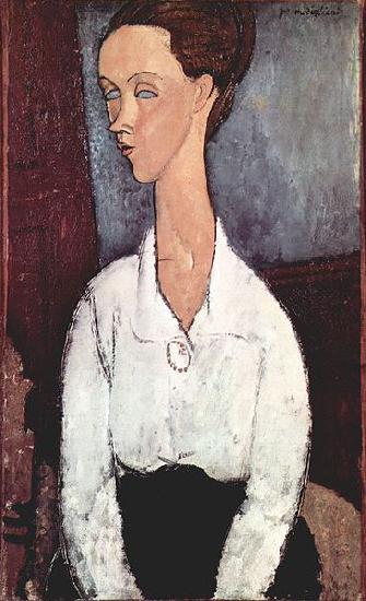 Amedeo Modigliani Portrat der Lunia Czechowska mit weiber Bluse oil painting image